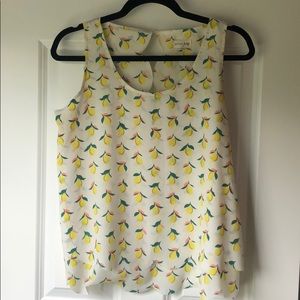 Maison Jules scalloped lemon top sleeveless